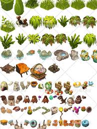 手游游戏素材资源q版可爱场景背景地图元素房屋花草地块0162 game concept art pixel art drawings