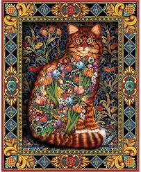 Discover thousands of more patterns to print this realistic counted cross stitch pattern of a cat leaning over a fence was created from a photograph. Amazon Com 5d Diamond Painting Kits For Adults Full Drill Dotz Kit Abstract Cat And Flower Diy Crystal Rhinestone Embroidery Cross Stitch Arts Wall Decor 40x30cm 16x12in