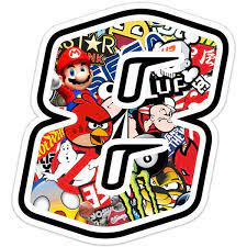 pegatinas numero 8 stickerbomb calcos para autos calcomanias personalizadas stickers para motos
