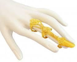 Gold dipped jewelry is fabulous and it is always a great option when you want to try new designs and different styles. 22k Gold Layered Ring Connected Rilg18447 22k Gold Exquisite Ring Ring Is Traditionally Designed With 3 Connected Rings And Attached Nail De