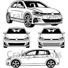 Vw Golf Gti 2017 Vector Etsy Golf Gti Volkswagen Golf Gti Vw Golf