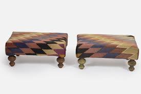 Cast iron beds with linen panels as well as seating in linen, lush velvet and. Small Kilim Ottomans With Wooden Legs From Vintage Pillow Store Contemporary Set Of 2 For Sale At Pamono