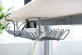 This behind the couch storage and charge station was made from leftover ikea parts after we moved to. Ikea Cable Management Accessories Cable Management Home Office Setup Cable Tray