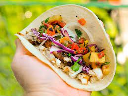 There is sour cream and mayo in the lime crema, but that's served on the side as a condiment. Grilled Tilapia Tacos Recipe