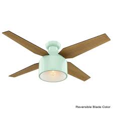 Flush mount low profile ceiling fans are fans that don't have space between the ceiling and the fan motor. Hunter Cranbrook 52 In Led Low Profile Indoor Mint Ceiling Fan With Remote 59260 The Home Depot In 2021 Fan Light Modern Ceiling Fan Ceiling Fan