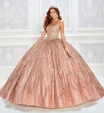Color is metallic rose gold size 4p fits tts (i'm 5'2 and fits me above the knees) pit to pit is about 13 sleeveless excellent condition, no visible pulls, stains, rips, or missing sequins perfect for weddings, prom. Rose Gold Quinceanera Dresses Princesa By Ariana Vara