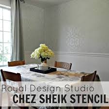 Would you ever stencil your dining room table? Royal Design Studio Chez Sheik Stenciled Dining Room Mad In Crafts