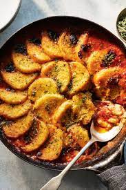 Cheesy Baked Polenta In Tomato Sauce Recipe Recipe In 2021 Baked Polenta Recipes Tomato Sauce Recipe