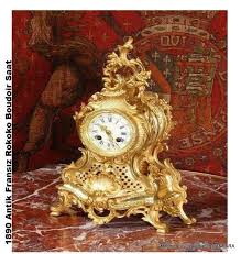 1890 Antik Fransiz Rokoko Yaldizli Pirinc Masa Saati Clock Antique Pendulum Wall Clock Antique Wall Clocks