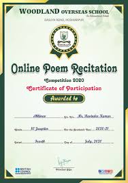 View a list of new poems for recitation by modern poets. Certificates Of Online Poem Recitation Competition G 10
