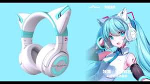 New fashion cartoon cosplay headset one piece headphones hatsune miku headset earphone game 6styles free shipping. Yowu X Hatsune Miku Cat Ear Headphones Unboxing Youtube