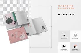 Magazine Mockup Us Letter 8 5x11 In 2020 Magazine Mockup Manual Design Lettering