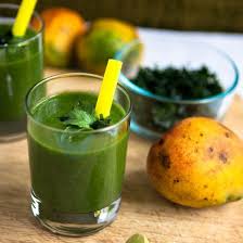 A Super Green Smoothie Made From Fluted Pumpkin Leaves Ugu And Mangoes Filled With Nutrients And Healthy Green Smoothies Super Green Smoothie Pumpkin Leaves
