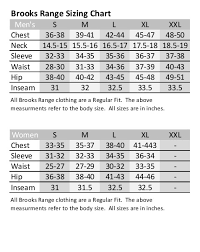 9 Size Chart Brooks Club Level Brands Brooks Size Chart