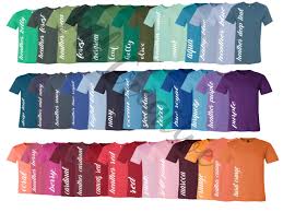 Every Color Digital File Shirt Color Chart Bella And