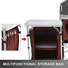 Take campout cuisine to a whole new level of convenience when you set up kingcamp's deluxe cook station (kitchen). Buy Happybuy Portable Camping Kitchen Table With 3 Storage Organizer Aluminum Windscreen Folding Cooking Table Easy To Clean Outdoor Camp Kitchen For Bbq Party And Picnic Online In Canada B01my5iexw