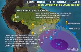 Brasil cidades nova frente fria atinge o país nesta semana; Brasil Tem Frio Intenso Nos Proximos Dias