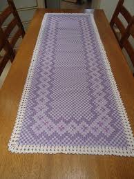 Caminho De Mesa De Tecido Com Barrado De Croche Caminho De Mesa Com Bordado Xadrez E Barrado De Croche Avesso Invisivel Tamanho 50x140cm Pod Bordado Em Tecido Xadrez Tecido Xadrez Bordados Xadrez