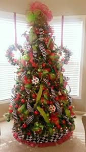Red, lime green and touches of white themed christmas tree *. Lime Green Red With Black White Checked Christmas Tree Decorated By Www Poshcreat Green Christmas Decorations Ribbon On Christmas Tree Black Christmas Trees