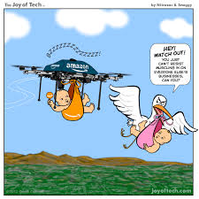 The Joy Of Tech Comic Amazon Drones On Tech Humor Delivering A Baby Technology Humor