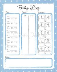 printable daily log for baby blue dots feeding diaper