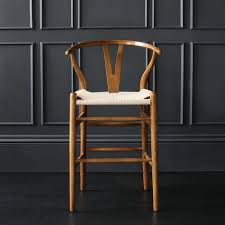 Wishbone Bar Stool Hans Wegner Style Dark Oak Ash Natural Seat Breakfast Kitchen 66 Along with fellow architect børge mogensen, he designed furniture for fdb (a.
