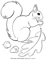 The Three Little Kittens Squirrel Coloring Page Animal Coloring Pages Fall Coloring Pages