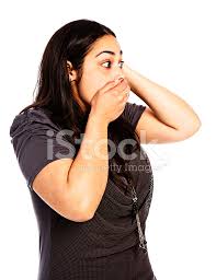 Brunette with blonde highlights looks nice, the photograph makes it look light caramel brown though. Young Brunette Looks Sideways Gasping In Horror Hand Over Mout Stock Photos Freeimages Com