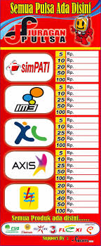 Kumpulan gambar tentang spanduk pulsa lucu, klik untuk melihat koleksi gambar lain di spanduk banner backdrop konter pulsa ukuran spanduk pulsa 160x50 cm model baru shopee indonesia. Contoh Banner Pulsa Rasmi G