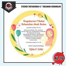 Jual kartu ucapan syukuran 4 atau 7 bulan kehamilan mitoni. Sticker Tasyakuran 4 Bulan Kehamilan Shopee Indonesia