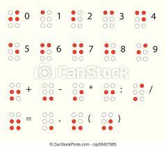 Braille-Nummern. Ich Lese Für Blinde. Taktisches Schreibsystem, Das Von  Blinden Oder Sehbehinderten Verwendet Wird. Vector | Canstock