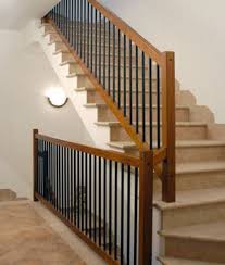 Indoor Railing In Wood Metal Entrance With Bars Zero Scale Nilur Indoor Railing Stair Remodel House