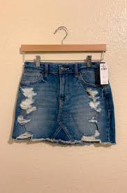 hollister jean skirt