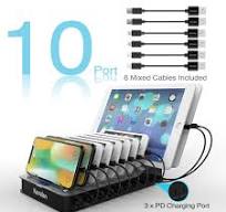 Kavalan 94.5W 10-Port Charging Station Dock & Organizer, Universal Desktop  Tablet and Smartphone Multi-Device 10 Port Charger Hub with Auto Detect ...