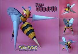 Paperpokes Pokemon Papercraft Mega Beedrill Papercraft Pokemon Paper Crafts Papercraft Templates