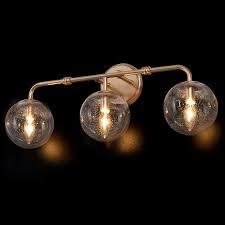 Offered in two smooth finishes, with two glass options, hines is suitable for a variety of decors. Buy Gold Bathroom Light Fixtures 3 Light Bathroom Vanity Light Fixtures With Seeded Glass Shade Bathroom Lighting Fixtures Over Mirror L24 5 X W7 5 X H10 Online In Greece B08zmpp6rs