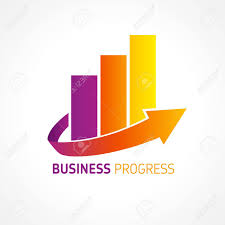 business progress company logo colored chart marketing arrow