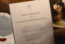 You Re Invited To Isabella Marie Swan And Edward Anthony Masen Cullen S Wedding Twilight Wedding Breaking Dawn Wedding Invitations