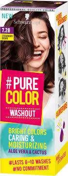 We found the best temporary hair it only lasts until you wash it out. Schwarzkopf Pure Color Washout 7 28 Strawberry Brown Lyko Com