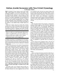 Calabria is a beautiful region of italy with a splendid climate, wonderful beaches and a perfect nature to. Pdf Italian Jewish Surnames With Non Trivial Etymology Alexander Beider Academia Edu