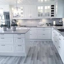 Here, designer andrea schumacher opted for just two small shelves in lieu of upper cabinets, making the fanciful floral wallpaper the star. Instagram Photo By Interior Inspiration Jul 29 2016 At 4 13pm Utc Modern Kitchen Room White Kitchen Design Kitchen Renovation