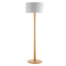 Pole Wooden Floor Lamp With White Shade In 2020 Dekoration Kuche