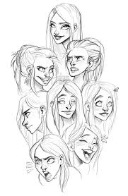 Faces By Fukari Drawing Expressions Cartoon Drawings Drawing People