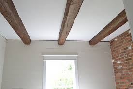 Installing Faux Wood Beams In Our Master Bath Faux Ceiling Beams Faux Wood Beams Faux Beams
