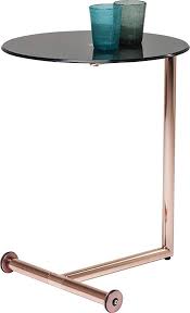 Kare Design Beistelltisch Easy Living Kleiner Runder Glastisch Mit Rollen Couchtisch Ablagetisch Kupfer H B T Design Beistelltisch Couchtisch Kare Design