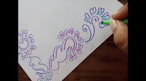 How To Decorate Border Of File Paper Chart Or Cards Simple Border Design