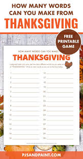 How Many Words Can You Make Out Of Thanksgiving Free Printable