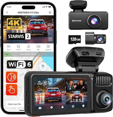 REDTIGER F17 Elite 4K 3-Channel Dash Cam