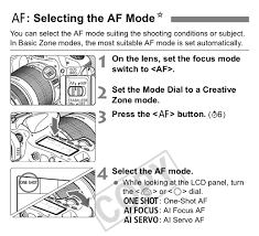 Canon Af Mode One Shot Ai Focus Ai Servo It S Me Tommy Canon Focus One
