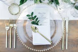 Gold and clear charger plates. Gold Flatware Clear Charger Plate